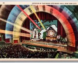 Radio City Music Hall Interior New York City NY UNP Linen Postcard H15 - $2.92