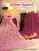Crochet Afghans Squared Six Designs #1159 American School of Needlework Crafts - $6.50