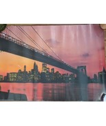 New York IL Ponte Bridge City Life Nightime Skyline Poster 38&quot; X 26 3/4&quot; - $47.22 CAD