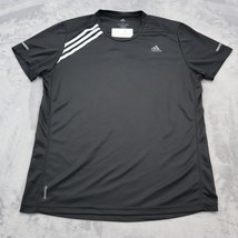 Adidas Shirt Mens L Black Quick Dry Short Sleeve Running Aeoready Active... - £8.58 GBP