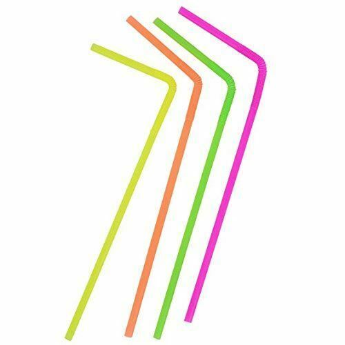 Primary image for Neon-Colored  Flexible Straws, 80 Count