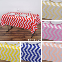 24 Pcs Rectangle 54X72&quot;&quot; Chevron Disposable Plastic Tablecloth Table Covers Sale - £103.67 GBP