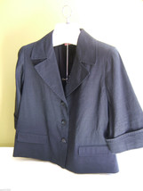 NWT Elie Tahari Navy Blue Elegant Lorana Jacket Dress Flared Linen Blaze... - $178.00