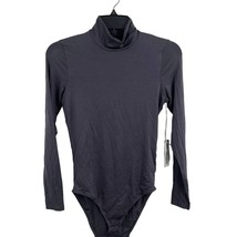 Everlane Grey Long Sleeve Mock Neck Lycra Bodysuit Size Small New - £18.12 GBP