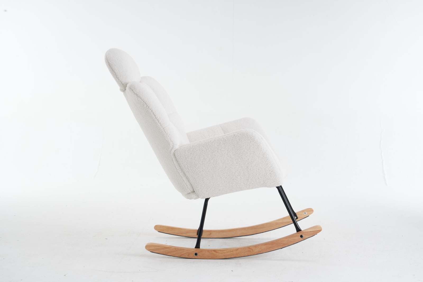 Teddy Fabric Rocking Glider Chair - Ivory Item image 11