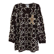 Berek Wool Open Knit  Gingerbread Sweater Womens Size M/L Crochet Tunic Length - £43.49 GBP