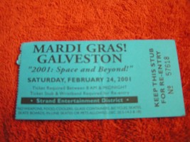 Mardi Gras Galveston 2001 Space and beyond Texas 2/24/2001 Ticket Stub - £1.48 GBP