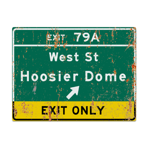 Retro Hoosier Dome Indianapolis Highway Metal Sign - $24.00 - $34.00
