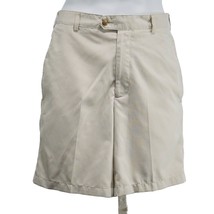 DONALD ROSS Men&#39;s Performance Shorts Tan Checked Deep Front Pockets Size 33 - £20.86 GBP