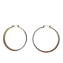 Vintage GUESS Gold Tone Hoop Earrings Engraved Logo Statement Jewelry Y2... - $35.43