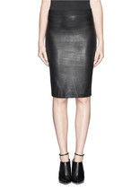 Helmut Lang Stretch Plonge LEATHER Pencil Skirt Black sz 2 - $155.00