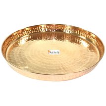 Prisha India Craft Pure Copper Hammered Dinner Set Thali Plate, Serveware &amp; Dinn - £31.33 GBP