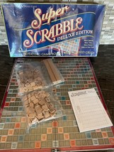 NEW Super Scrabble Deluxe Edition Rotating Game Board Raised Grid - £119.95 GBP