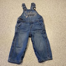 OshKosh B’Gosh Denim Co Logo Bib Overalls Baby Boy 12 Months 12m Light Wash - $16.14