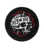 DIY OR DIE IRON ON PATCH 3.25&quot; Skull Craft Extreme Crafter Embroidered A... - $4.49