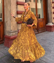 $180  ZARA ZW COLLECTION LONG PRINT DRESS L - $129.00