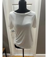 ALLSAINTS White Short Sleeve Ruched Side T-Shirt - $19.80
