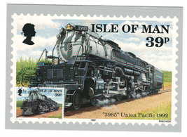 ISLE OF MAN Very Fine Post Card &quot;3985&quot; Union Pacific Railroad 1992 - £1.77 GBP