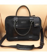 Kaehler Laptop Bag Black Canvas Pockets Shoulder Strap Brass Hardware Ch... - $45.96