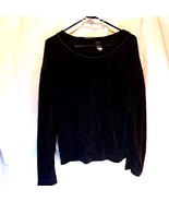 We The Free People Women&#39;s Milan Crushed Velvet Top Solid Black S New - $30.68