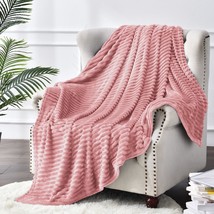 Bedelite Fleece Throw Blanket For Couch – 3D Ribbed Jacquard Soft, 50X60 Inches - £22.53 GBP