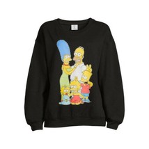 Simpsons Family Juniors&#39; Graphic Fleece Sweatshirt Black Size XXL(19) - $35.63