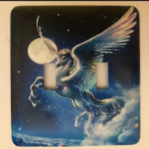 Pegasus Metal Switch Plate Double Toggle Unicorns  - £7.39 GBP