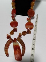 Rare Vintage Native ceremonial Carnelian and Amber stone necklace extra large. - £555.67 GBP