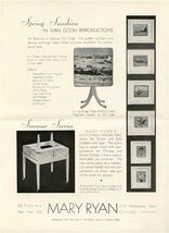 Spring Sunshine Serving Tables Van Gogh Reproduction Ad by Mary Ryan 1930's - $17.82
