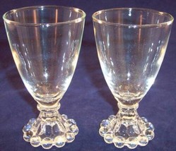 Vintage Lot of 2 Anchor Hocking Boopie Clear Juice Cordial Glass Beaded ... - $9.99