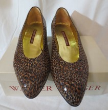 Walter Steiger Leather Leopard pattern Snake Skin texture pumps 9 B - $59.00