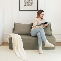 Twin Foldable Sofa Bed Floor Couch Sleeper Lounge Chair w/ Pillow - $208.99