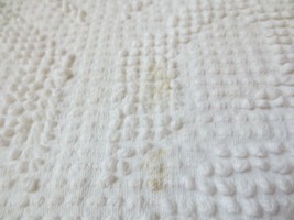 VINTAGE Chenille Bedspread Fabric Piece White  11 X 36 - £7.99 GBP