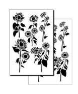 2 Designs - Sunflower Airbrush Wall Model Paint Flower Stencils 10Mil My... - $7.83