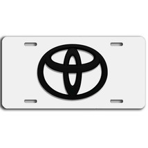 Toyota  auto art vehicle aluminum license plate car truck SUV black & white tag  - $17.08
