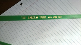 The Barclay Hotel New York City Swizzle Stick Drink Stirrer Green Plasti... - $5.94