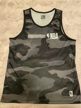L Men NBA Basketball Tank Top Gray Camouflage 100% Polyester large - £13.22 GBP