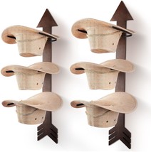 Cowboy Hat Rack 6 Pieces Western Decor Hat Organizer Rustic Wood Arrow Hat Hange - £45.56 GBP