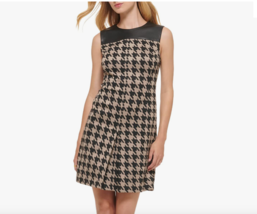 BNWTS Tommy Hilfiger  Houndstooth Faux Leather top dress Sz 10 - £46.65 GBP