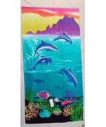 New Coastal Collection Beach Towel 36 x 70&quot; Dolphins/Fish/Tropical Multi... - £27.65 GBP