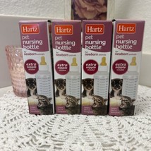 (4) Hartz Pet Nursing 2 ounce Bottle  for Newborn Animals Extra Nipple - £13.45 GBP