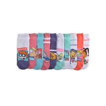 Nickelodeon Rugrats Ren Helga 10 Pack Low Cut Socks Women&#39;s Shoe Size 4-10 NEW - £6.27 GBP