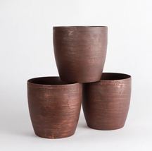 Set of 3 Copper Classic Plant Pots - Gardening Supplies - Outdoor Living - £26.53 GBP