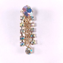 ✅ Vintage Jewelry Brooch Pin Articulating Rhinestone Gold Plate Tone - £5.81 GBP