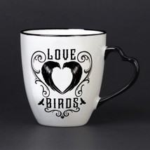 Alchemy Gothic CM3 Love Birds Mug Set White &amp; Black Coffee Tea Wedding Gift - £25.17 GBP