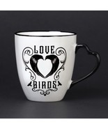 Alchemy Gothic CM3 Love Birds Mug Set White &amp; Black Coffee Tea Wedding Gift - $31.57