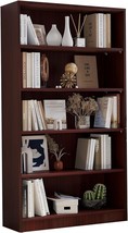 Farini 5 Shelf Boockase Display Bookcase Freestanding Wooden, Mahogany - £126.96 GBP