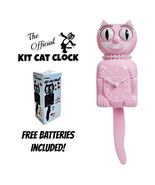 BUBBLEGUM PINK LADY KIT CAT CLOCK 15.5&quot; Free Battery USA MADE Kit-Cat Kl... - $69.99