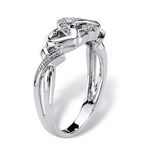 PalmBeach Jewelry Diamond Accent Platinum-plated Silver Hearts Promise Ring - £63.38 GBP