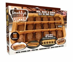 Brooklyn Brownie Nonstick Copper Pan, Mix, Bake &amp; Serve Brownies - $28.99